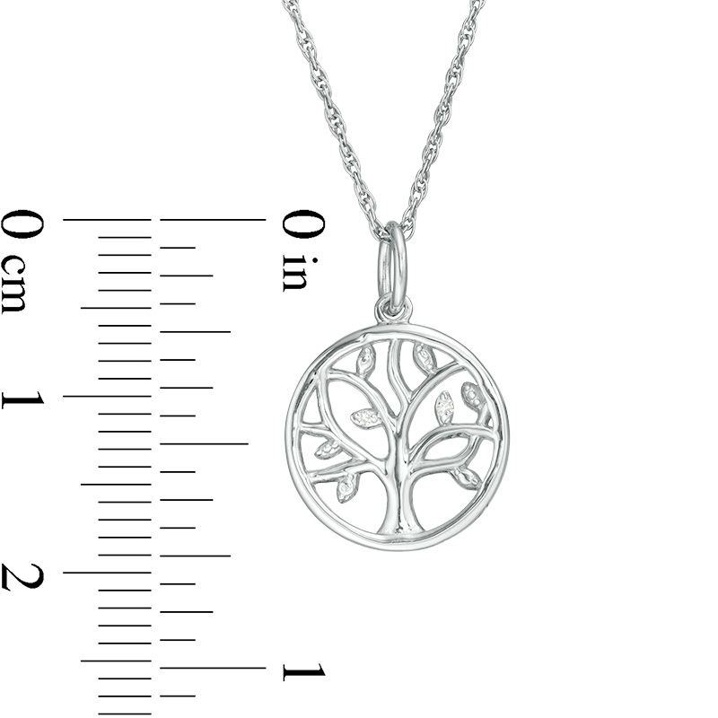 Main Image 2 of Diamond Accent Tree of Life Pendant in Sterling Silver