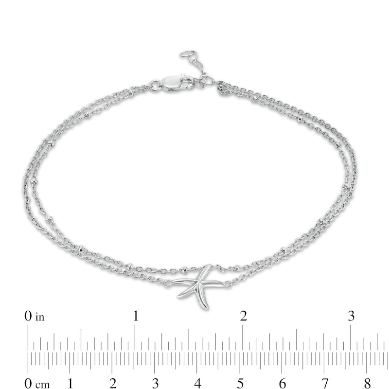 Main Image 2 of Starfish Double Strand Anklet in Sterling Silver - 10"