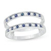 Thumbnail Image 0 of Blue Sapphire and 1/5 CT. T.W. Diamond Alternating Solitaire Enhancer in 14K White Gold
