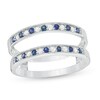 Thumbnail Image 1 of Blue Sapphire and 1/5 CT. T.W. Diamond Alternating Solitaire Enhancer in 14K White Gold