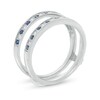 Thumbnail Image 1 of Blue Sapphire and 1/5 CT. T.W. Diamond Alternating Solitaire Enhancer in 14K White Gold