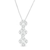 Thumbnail Image 1 of 1/2 CT. T.W. Baguette and Round Diamond Frame Graduated Three Stone Pendant in 10K White Gold