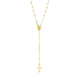 Rosary Necklace in 10K Gold - 22&quot;