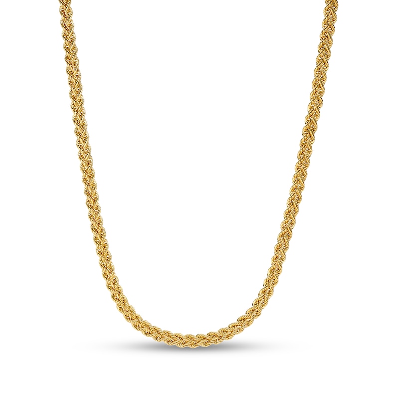 2.1mm Double Rope Chain Necklace in Hollow 10K Gold - 18"