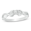 Thumbnail Image 0 of 1/15 CT. T.W. Diamond Tri-Sides Infinity Shank Promise Ring in Sterling Silver