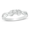 Thumbnail Image 1 of 1/15 CT. T.W. Diamond Tri-Sides Infinity Shank Promise Ring in Sterling Silver