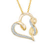 Thumbnail Image 1 of 1/8 CT. T.W. Diamond Infinity and Swirl Heart Pendant in Sterling Silver with 14K Gold Plate