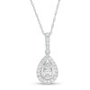Thumbnail Image 1 of 1/2 CT. T.W. Diamond Pear-Shaped Frame Pendant in 10K White Gold