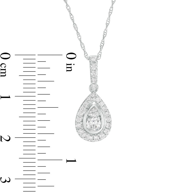 Main Image 2 of 1/2 CT. T.W. Diamond Pear-Shaped Frame Pendant in 10K White Gold