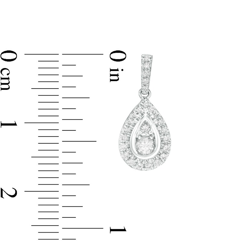 1/2 CT. T.W. Diamond Pear-Shaped Frame Drop Earrings in 10K White Gold