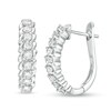 Thumbnail Image 0 of 1/2 CT. T.W. Diamond Wave Hoop Earrings in 10K White Gold