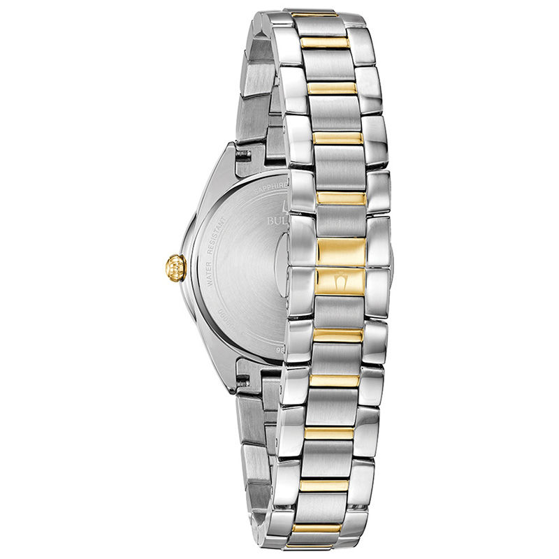 Ladies' Bulova Sutton 1/15 CT. T.W. Diamond Two-Tone Watch with Mother-of-Pearl (Model: 98R263)