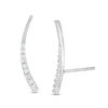 Thumbnail Image 0 of 1/5 CT. T.W. Diamond Tapered Curve Crawler Earrings in Sterling Silver