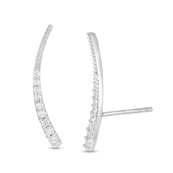 1/5 CT. T.W. Diamond Tapered Curve Crawler Earrings in Sterling Silver 1/5 CT. T.W. Diamond Tapered Curve Crawler Earrings in Sterling Silver