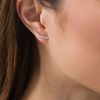 Thumbnail Image 1 of 1/5 CT. T.W. Diamond Tapered Curve Crawler Earrings in Sterling Silver