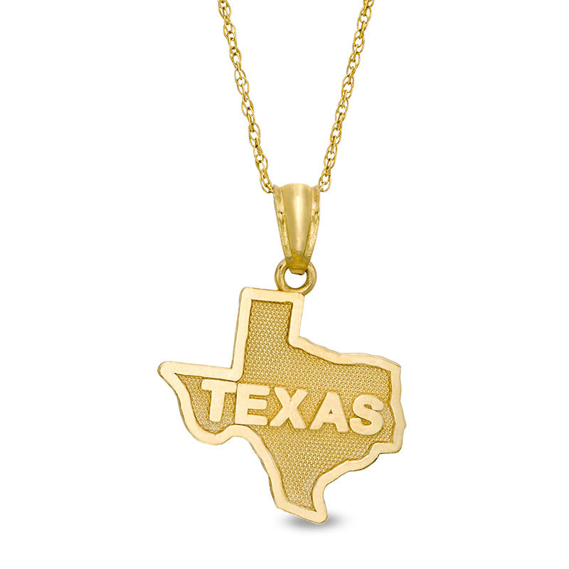 Main Image 1 of Textured State of "TEXAS" Pendant in 10K Gold