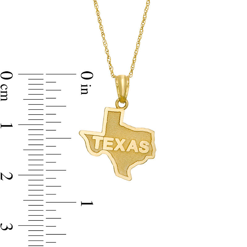 Main Image 2 of Textured State of "TEXAS" Pendant in 10K Gold