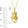 Thumbnail Image 2 of Diamond-Cut Love Cats Pendant in 10K Gold