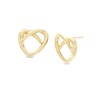 Made in Italy Pretzel Love Knot Heart Stud Earrings in 14K Gold
