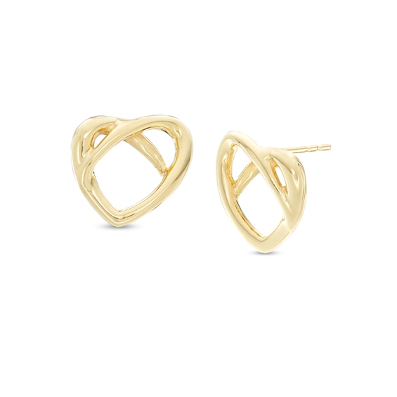 Made in Italy Pretzel Love Knot Heart Stud Earrings in 14K Gold Made in Italy Pretzel Love Knot Heart Stud Earrings in 14K Gold