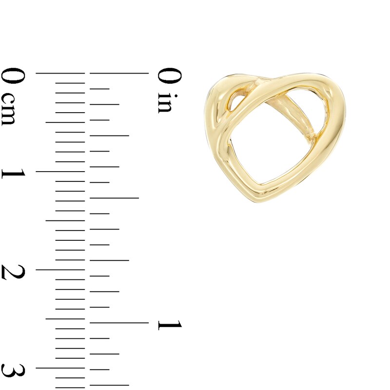 Made in Italy Pretzel Love Knot Heart Stud Earrings in 14K Gold