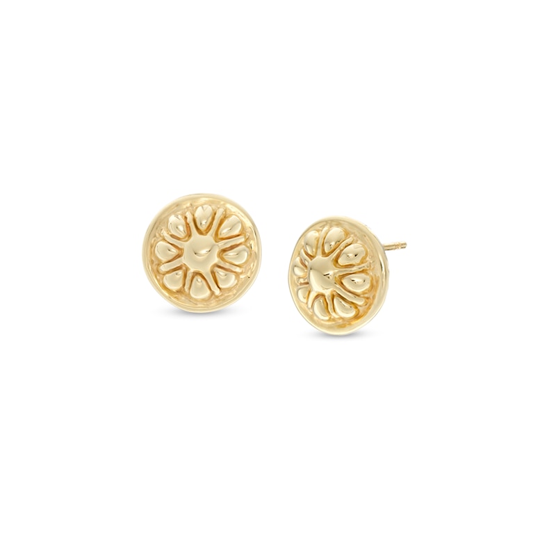 Made in Italy Citrus Button Stud Earrings in 14K Gold