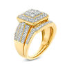 Thumbnail Image 2 of 1-1/4 CT. T.W. Multi-Diamond Square Frame Vintage-Style Multi-Row Bridal Set in 10K Gold