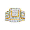 Thumbnail Image 4 of 1-1/4 CT. T.W. Multi-Diamond Square Frame Vintage-Style Multi-Row Bridal Set in 10K Gold