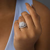 Thumbnail Image 1 of 1-1/4 CT. T.W. Multi-Diamond Square Frame Vintage-Style Multi-Row Bridal Set in 10K White Gold