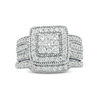 Thumbnail Image 3 of 1-1/4 CT. T.W. Multi-Diamond Square Frame Vintage-Style Multi-Row Bridal Set in 10K White Gold