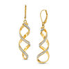 Thumbnail Image 1 of Made in Italy Glitter Enamel Cascading Ribbon Drop Earrings in 14K Gold