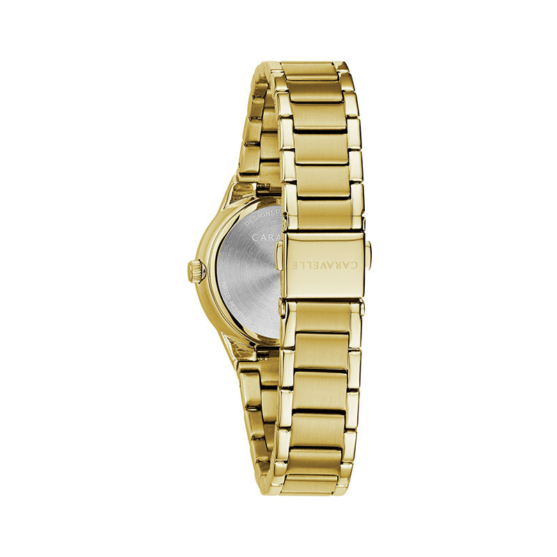 Ladies' Caravelle by Bulova Diamond Accent Gold-Tone Watch (Model: 44P101)