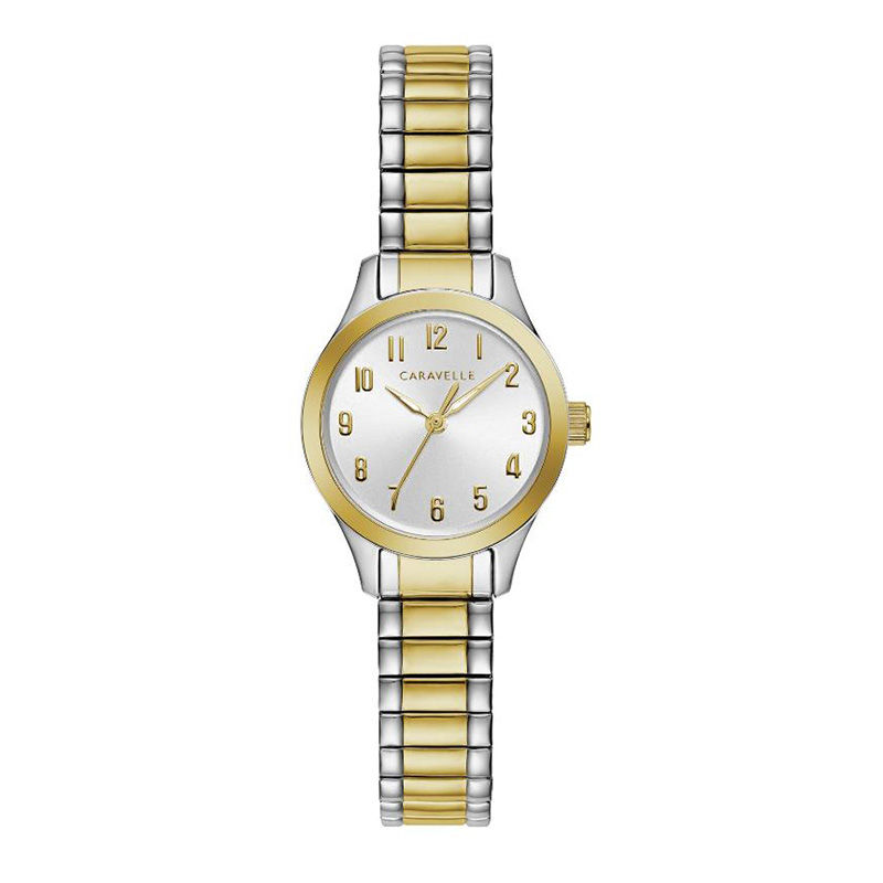 Ladies' Caravelle by Bulova Two-Tone Expansion Watch with Silver
