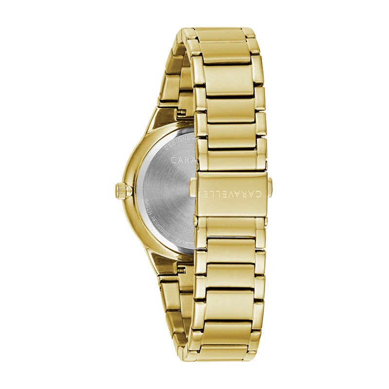 Men's Caravelle by Bulova Diamond Accent Gold-Tone Watch with Champagne Dial (Model: 44D100)