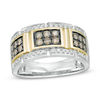 Thumbnail Image 0 of Men's 1 CT. T.W. Champagne and White Diamond Buckle Ring in 10K Two-Tone Gold