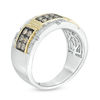 Thumbnail Image 2 of Men's 1 CT. T.W. Champagne and White Diamond Buckle Ring in 10K Two-Tone Gold
