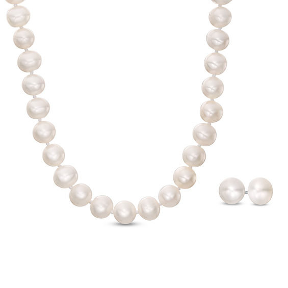 Pearl necklace genuine freshwater cultured pearls white x 10-11 mm pearl pearl jewelry baroque pearls 45 cm