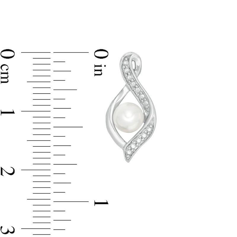 Main Image 2 of 5.0-6.0mm Freshwater Cultured Pearl Beaded Infinity Flame Pendant and Stud Earrings Set in Sterling Silver