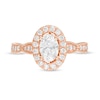 Thumbnail Image 3 of Love's Destiny by Zales 1-1/4 CT. T.W. Certified Oval Diamond Frame Engagement Ring in 14K Rose Gold (I/SI2)
