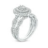 Thumbnail Image 2 of 3/4 CT. T.W. Oval Multi-Diamond Double Frame Twist Bridal Set in 10K White Gold