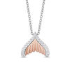 Thumbnail Image 1 of Enchanted Disney Ariel 1/6 CT. T.W. Diamond Tail Fin Pendant in Sterling Silver and 10K Rose Gold - 19&quot;