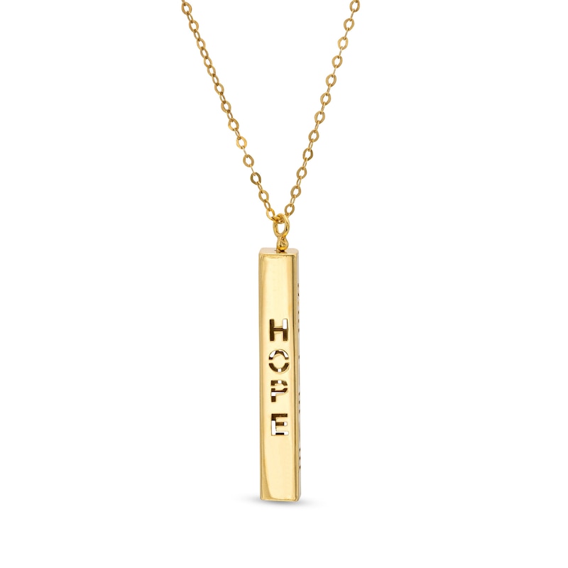 Main Image 1 of Made in Italy Cut-Out Vertical Bar Pendant in 14K Gold
