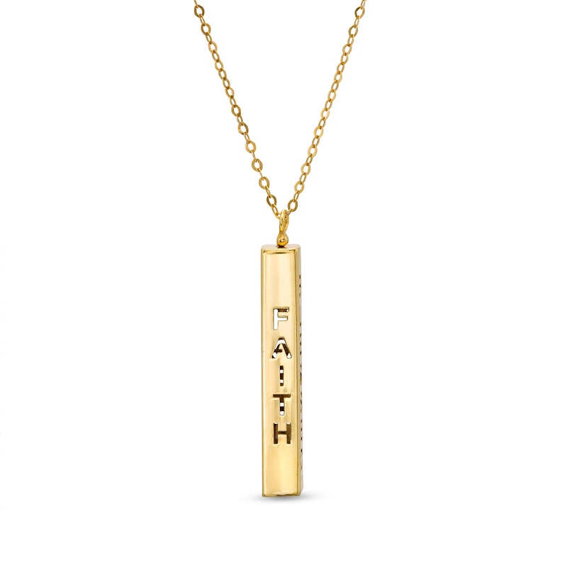 Made in Italy Cut-Out Vertical Bar Pendant in 14K Gold
