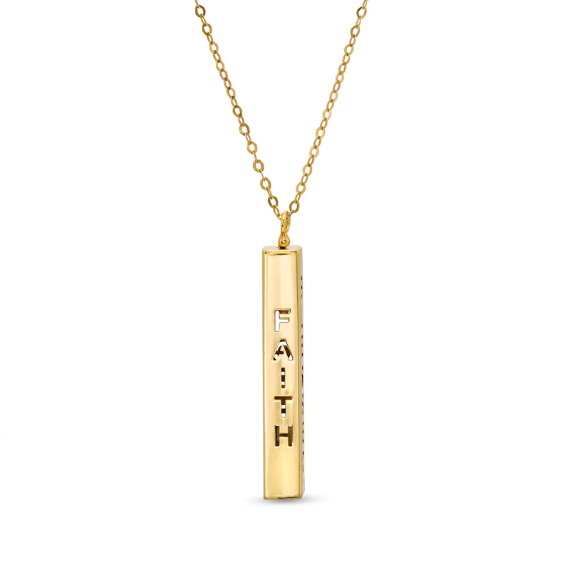Main Image 5 of Made in Italy Cut-Out Vertical Bar Pendant in 14K Gold