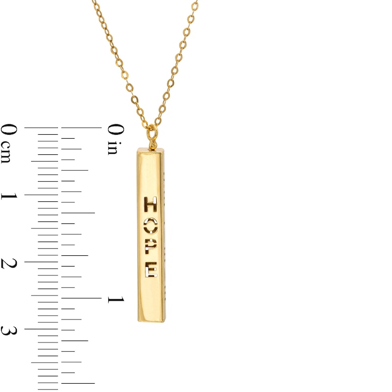 Main Image 7 of Made in Italy Cut-Out Vertical Bar Pendant in 14K Gold