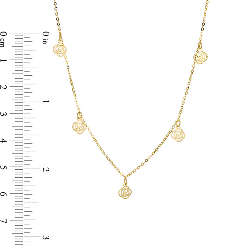 Made in Italy Rose Station Necklace in 14K Gold | Zales Outlet