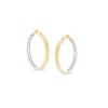 Thumbnail Image 0 of Made in Italy 30.0mm Diamond-Cut Inside-Out Hoop Earrings in 14K Two-Tone Gold