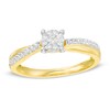 Thumbnail Image 0 of 1/8 CT. T.W. Composite Diamond Crossover Promise Ring in Sterling Silver with 14K Gold Plate