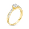 Thumbnail Image 1 of 1/8 CT. T.W. Composite Diamond Crossover Promise Ring in Sterling Silver with 14K Gold Plate