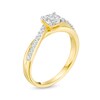 Thumbnail Image 1 of 1/8 CT. T.W. Composite Diamond Crossover Promise Ring in Sterling Silver with 14K Gold Plate